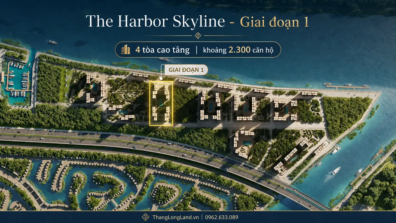 Phối cảnh dự án Imperia Royal Island Vũ Yên từ trên cao.